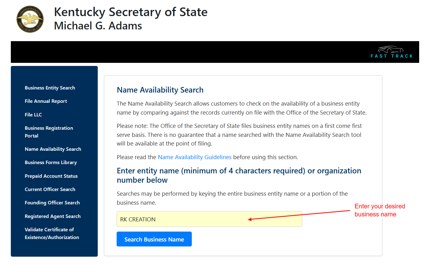 process business name lookup new mexico