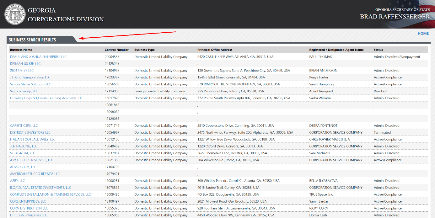 process business name lookup new mexico