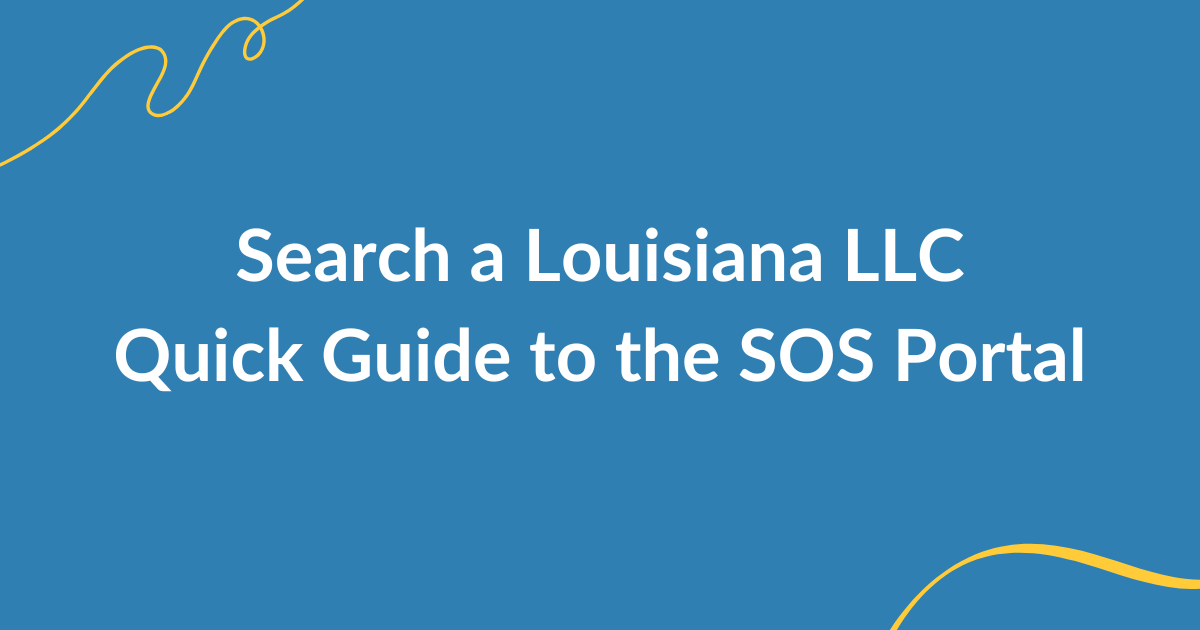 Louisiana Secretary of State business search steps for LLC name lookup and entity verification