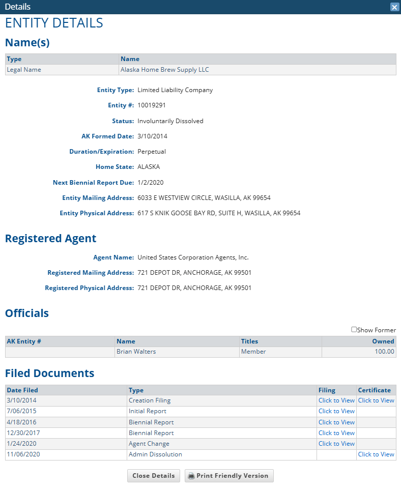 Alaska search corporation database