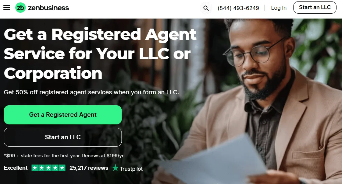 ZenBusiness Registered Agent Service pricing