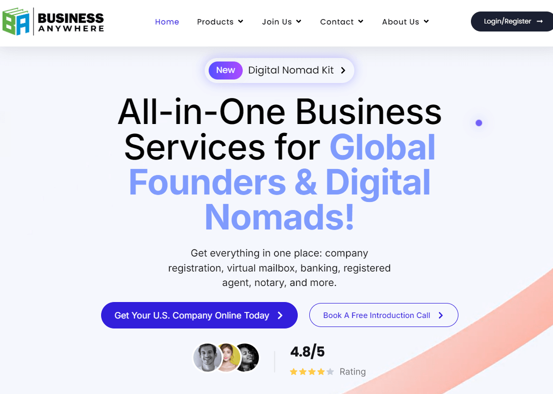BusinessAnywhere LLC Review 2026: Is the $0 Formation Offer Worth It? 1 Business Anywhere homepage