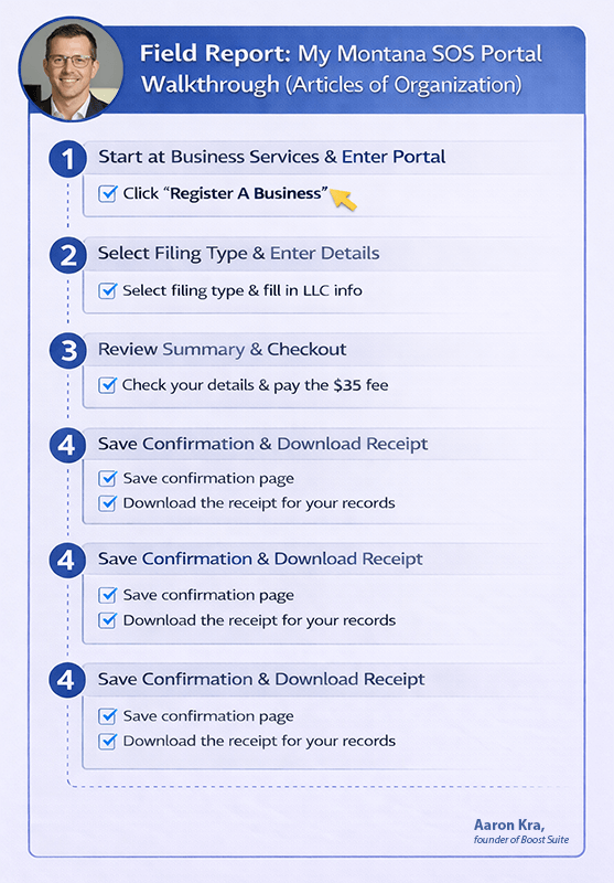 Montana LLC Cost 2026: $35 Filing Fee, 2026 Annual Report Rules, and Hidden Costs 1 Montana SOS Portal Walkthrough