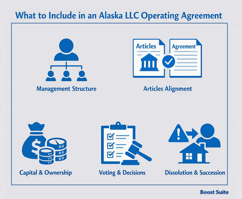 Alaska LLC Operating Agreement: What You Need + Free Template (2026) 1 Alaska LLC Operating Agreement Key Sections
