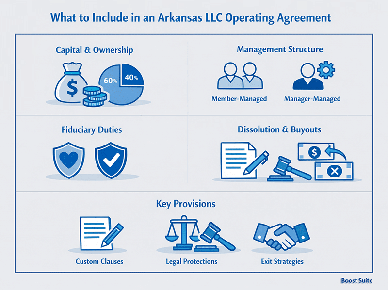 Arkansas LLC Operating Agreement: What You Need + Free Template (2026) 1 Arkansas LLC operating agreement overview
