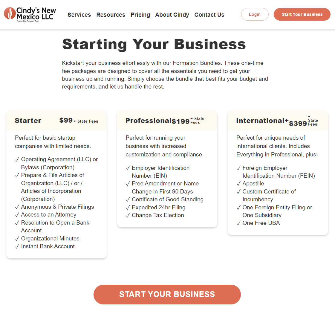 The 10 Best LLC Formation Services in New Mexico (2026) 10 Cindy’s New Mexico LLC pricing plans