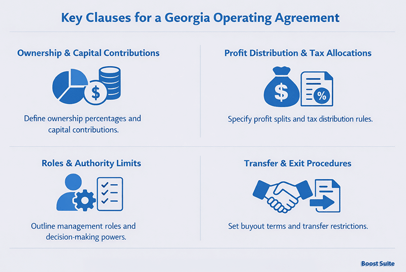 Georgia LLC Operating Agreement: What You Need in 2026 + Free Template 1 Georgia LLC Agreement Key Clauses