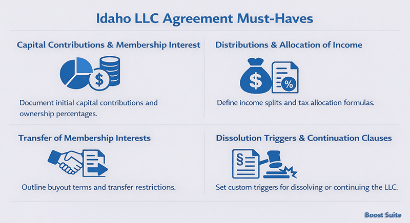 Idaho LLC Operating Agreement: Default Rules, Key Clauses, and Free Template 1 Idaho LLC Operating Agreement Must-Haves