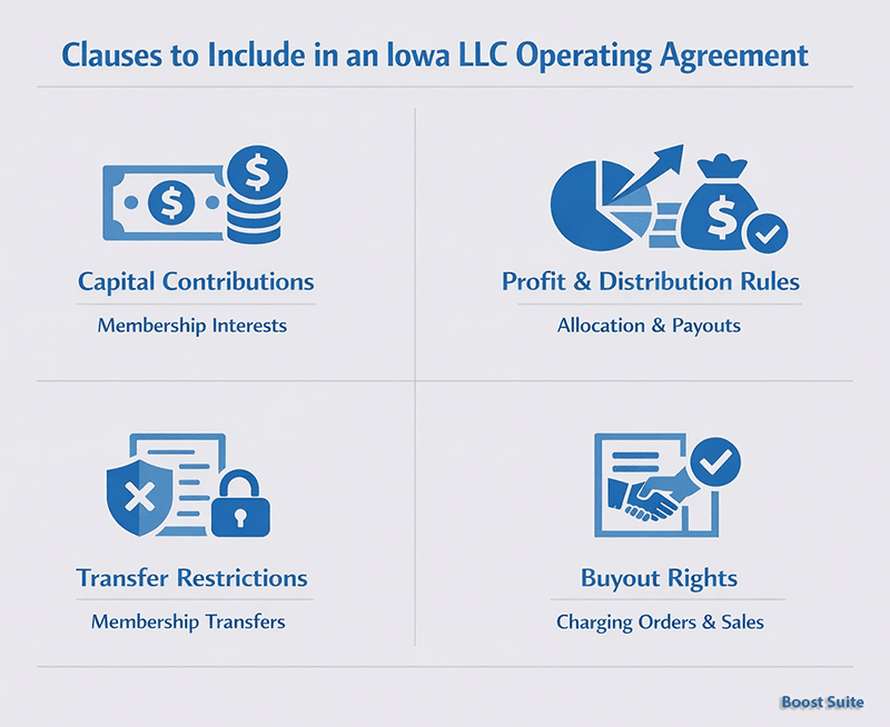 Iowa LLC Operating Agreement: Default Traps, Key Clauses + Free Template 1 Iowa LLC Operating Agreement Clauses