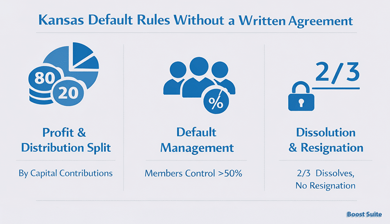 Kansas LLC Operating Agreement: Written, Oral, or Implied 1 Kansas Default Rules Without a Written Agreement
