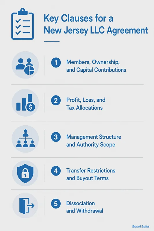 What New Jersey's RULLCA Actually Requires in Your LLC Operating Agreement 1 Essential clauses for a New Jersey LLC operating agreement