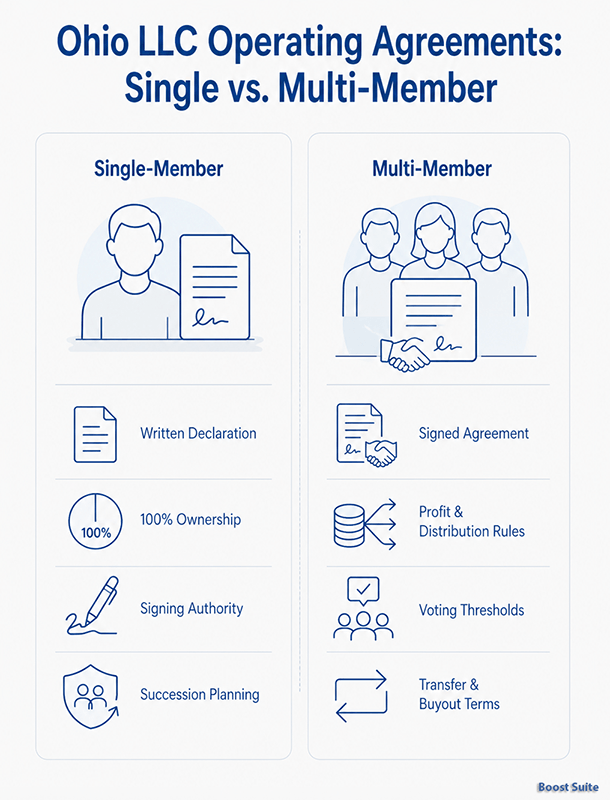 Ohio LLC Operating Agreement: Free PDF & Word Template 1 Ohio LLC operating agreements single vs multi member