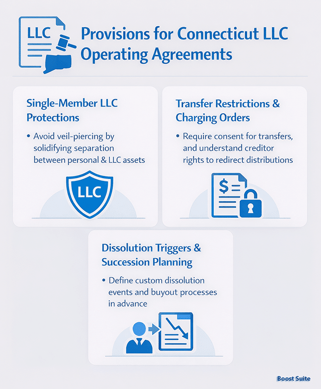 Free Connecticut LLC Operating Agreement (CULLCA 2026 Guide) 1 Connecticut LLC operating agreement provisions