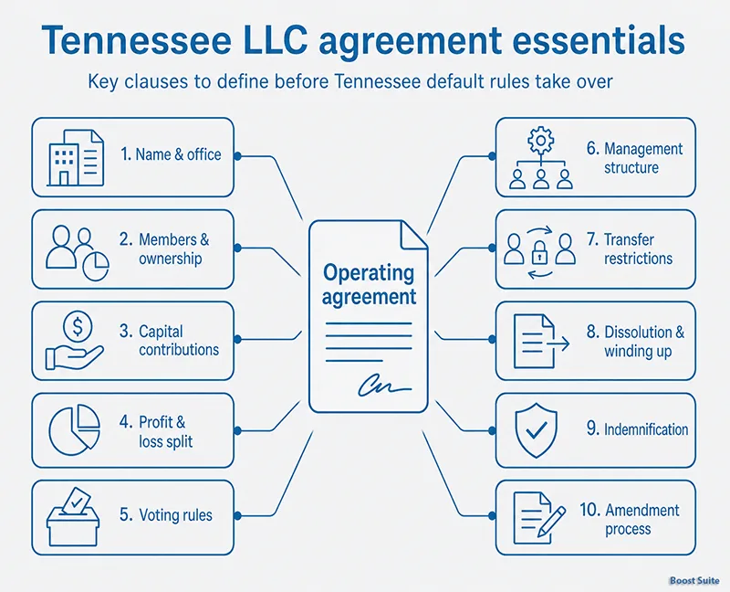 Tennessee LLC operating agreement essentials illustration