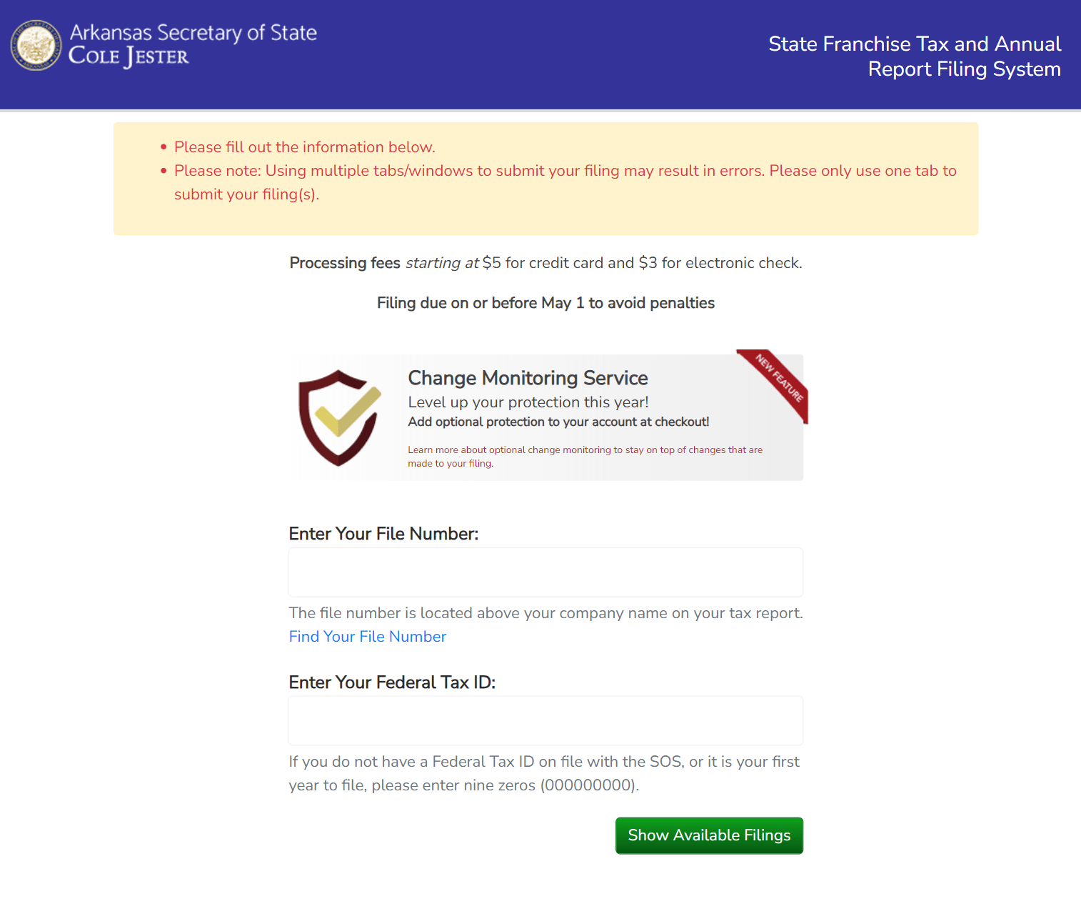 Arkansas LLC Annual Report (2026 Filing Guide) 1 State Franchise Tax and Annual Report Filing System portal