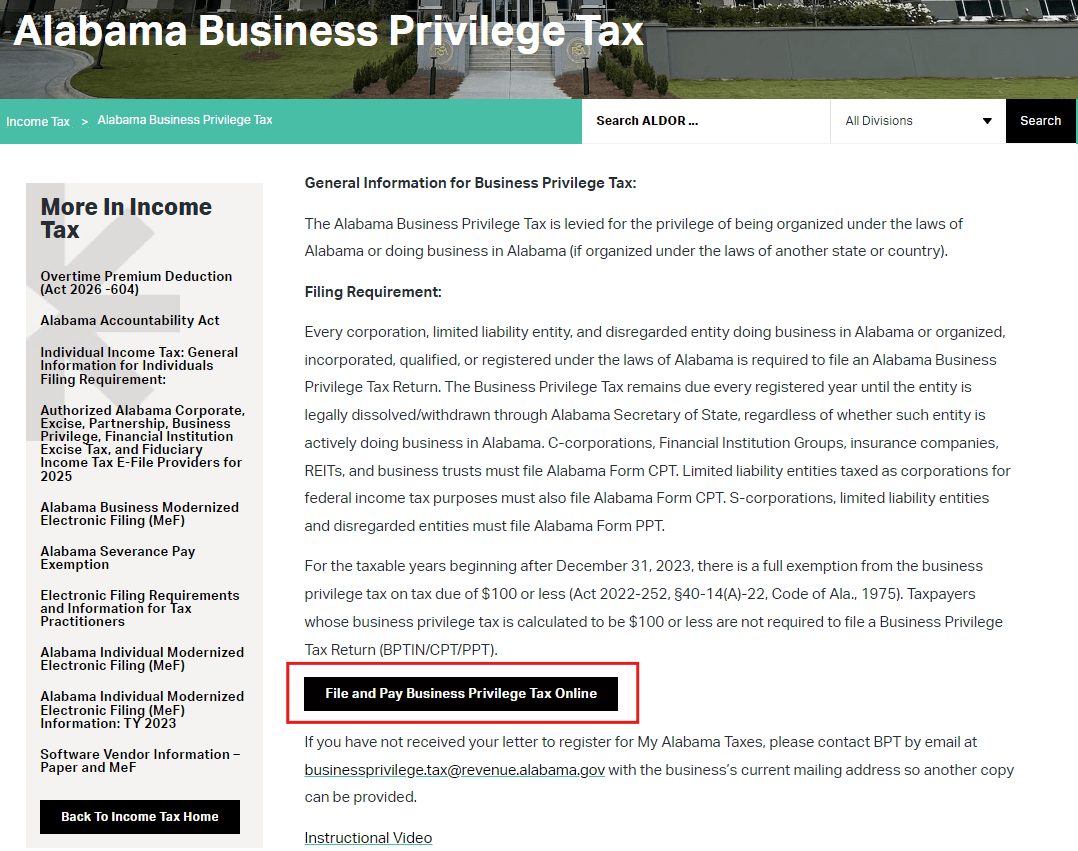 Alabama LLC Annual Report and Form PPT (2026 Guide) 3 Alabama Form PPT filing steps
