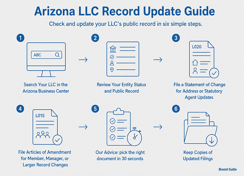 Arizona LLC Annual Report: Requirement, Fees, Due Date, and Compliance Checklist 1 Arizona LLC record update steps