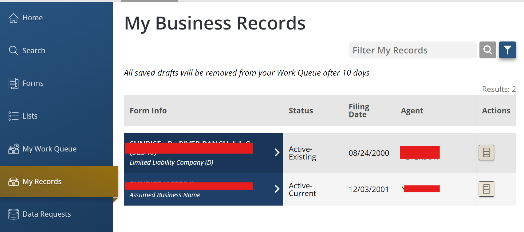Idaho LLC Annual Report (2026 Filing Guide) 3 Idaho SOSBiz annual report icon in My Records dashboard