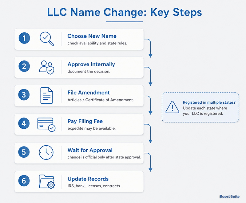 How to Change Your LLC Name 1 LLC name change process steps