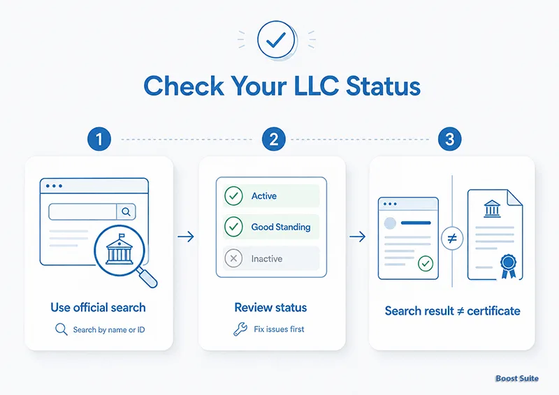 LLC good standing status check guide