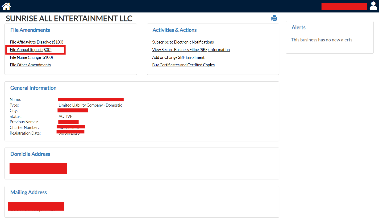 Louisiana LLC Annual Report: Fee, Deadline & geauxBIZ Filing 3 Selecting the File Annual Report button for a Louisiana LLC