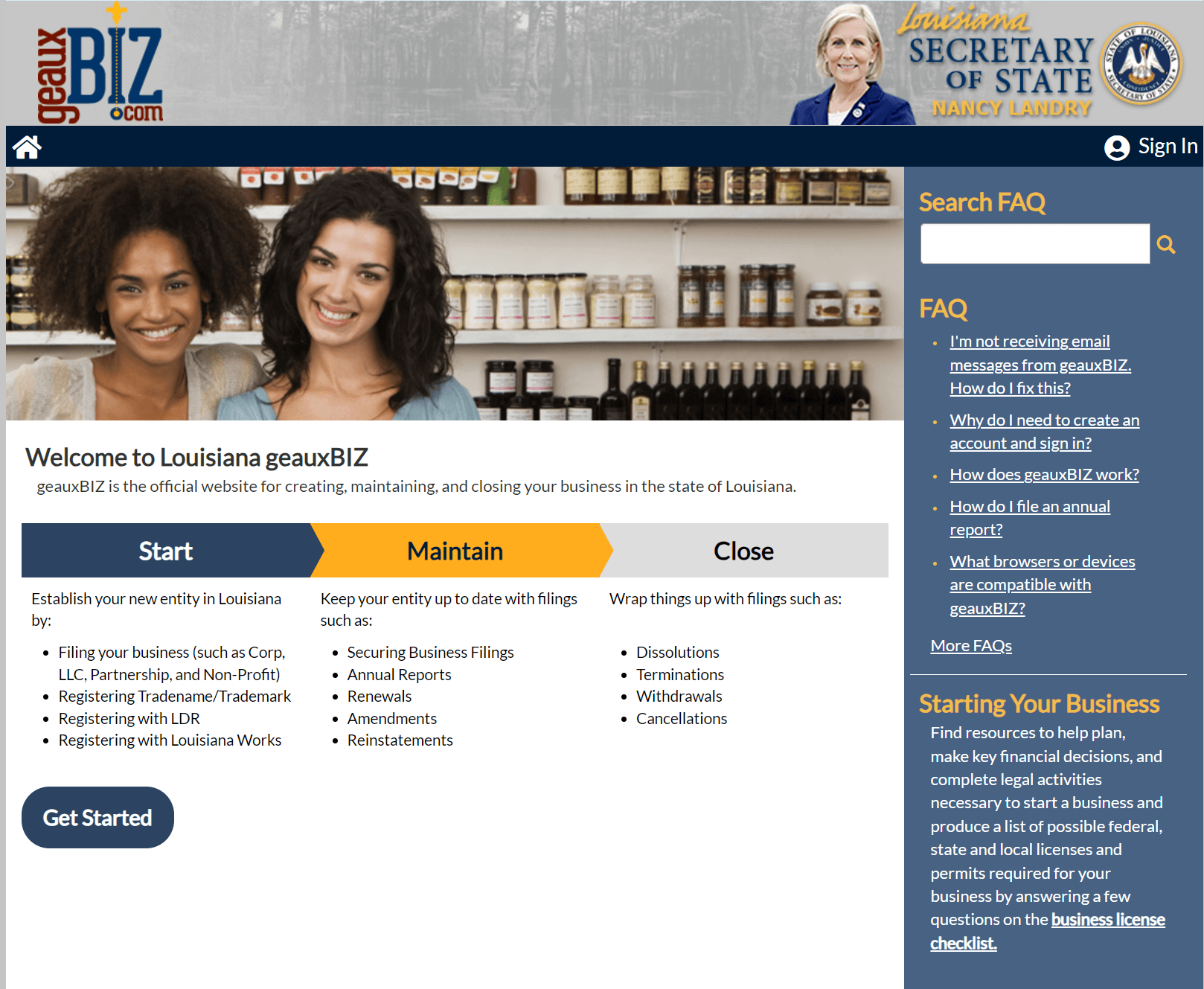 Louisiana LLC Annual Report: Fee, Deadline & geauxBIZ Filing 1 Louisiana Secretary of State renewal page for annual report filing