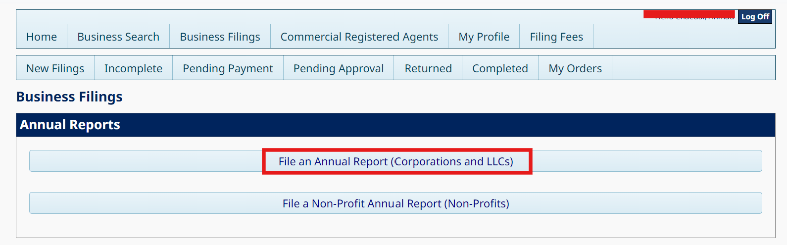 Mississippi LLC Annual Report: April 15 Due, $0 Domestic Fee 3 Click the Mississippi LLC annual report menu