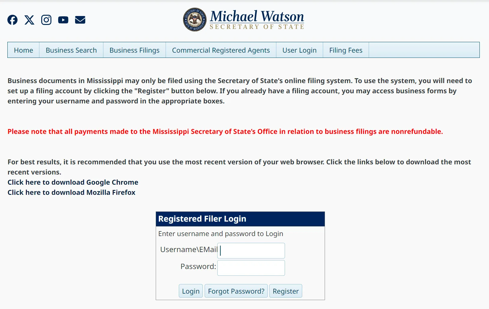 Locating a Mississippi LLC business ID for annual report filing