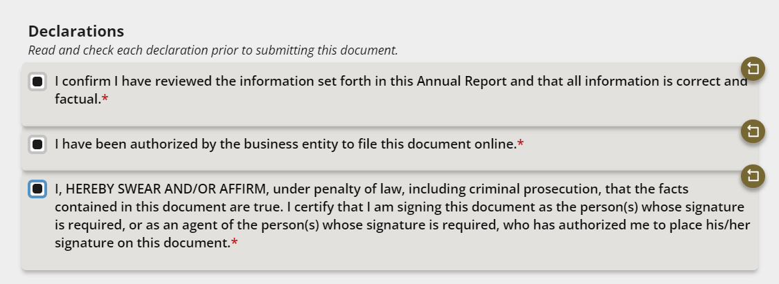 Montana LLC Annual Report: 2026 Deadline and Fee 6 Completing required fields and declaration boxes for a Montana LLC annual report
