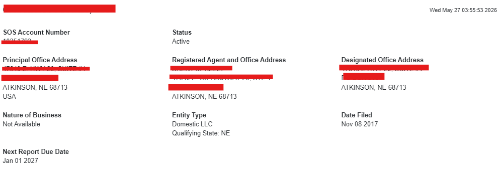 Nebraska LLC Biennial Report (2026 Compliance Guide) 2 Nebraska LLC biennial report principal office address review