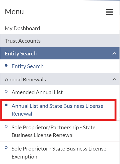 Nevada LLC Annual Report: Annual List and License (2026) 2 Nevada SilverFlume Annual List and State Business License renewal option