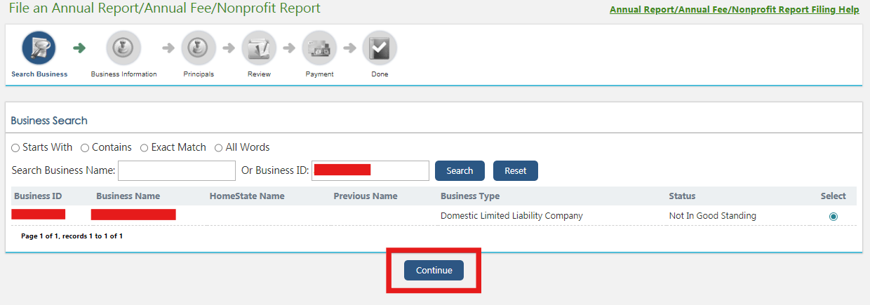 New Hampshire LLC Annual Report: 2026 Filing Guide 2 NH QuickStart Business ID search results for LLC annual report