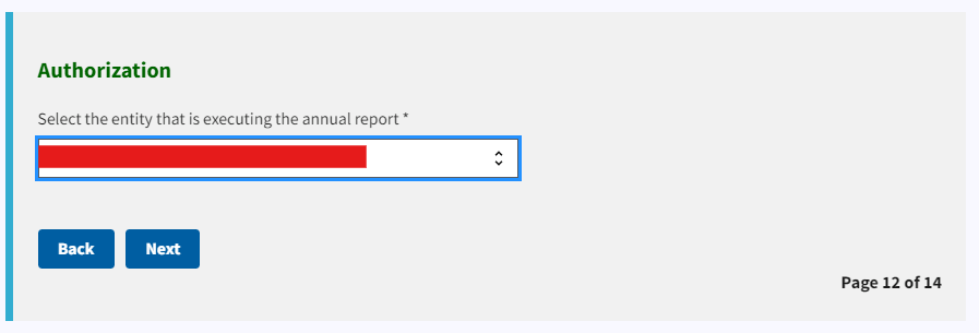 North Carolina LLC Annual Report: $200 Fee, Filed Yearly 6 North Carolina LLC annual report authorization screen