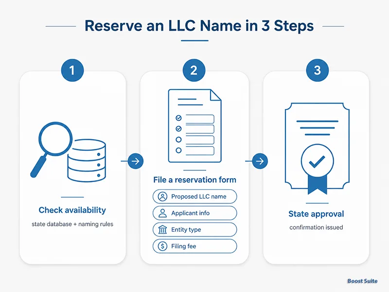 Reserve an LLC name in 3 steps