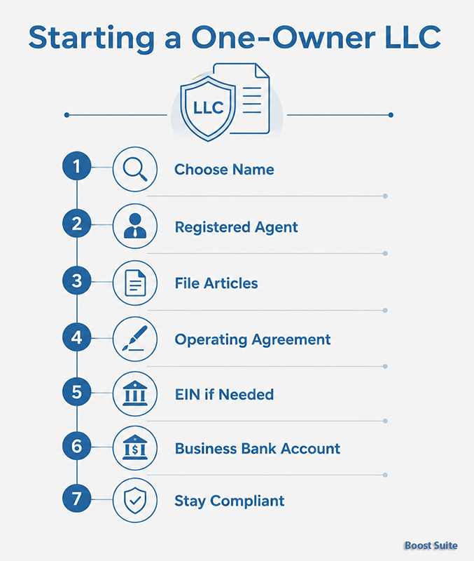 Single Member LLC: What It Is, How It Works, and How to Start One 1 Steps to start a single member LLC