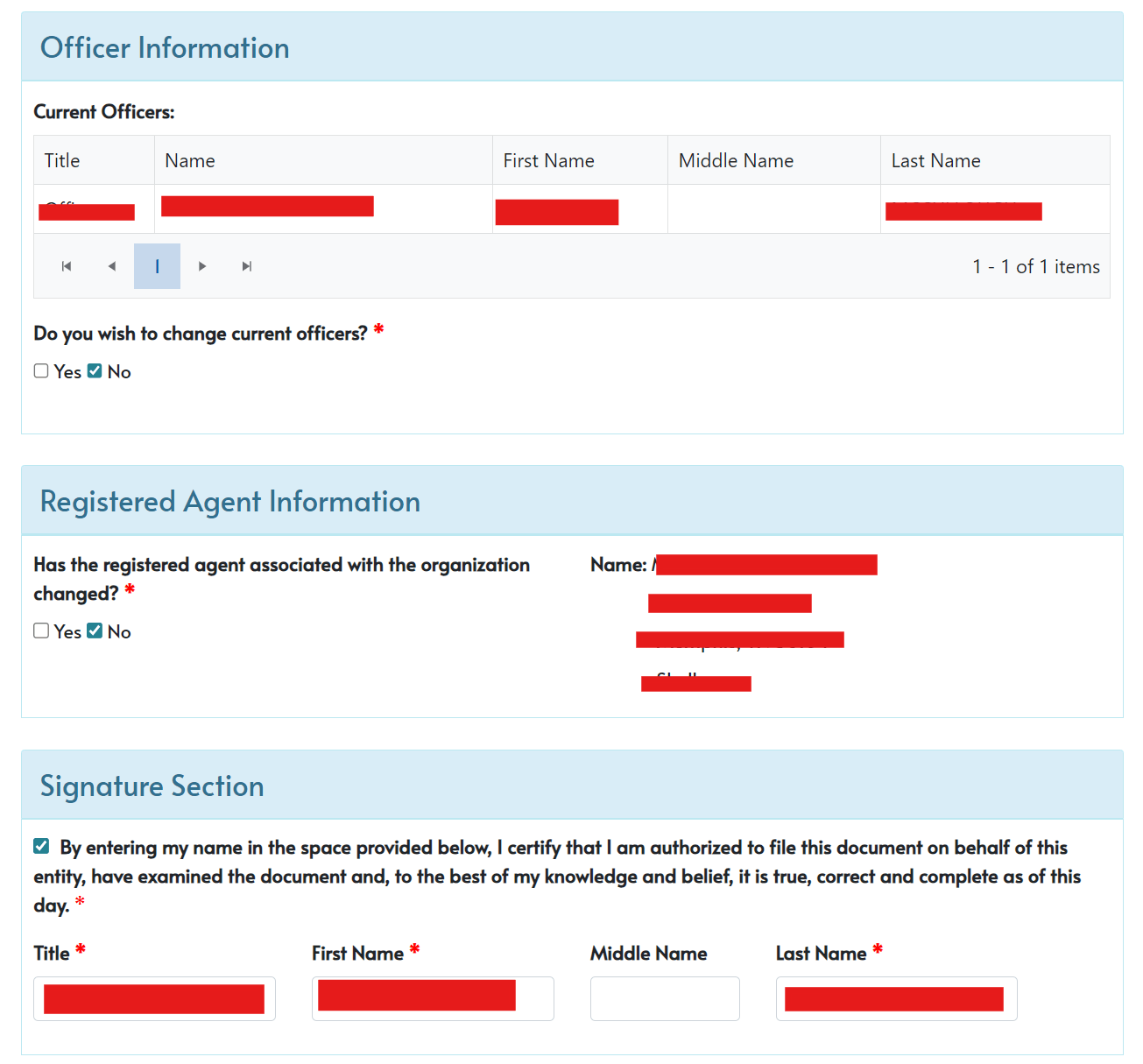 Tennessee LLC Annual Report: How to File Yours in 2026 4 Tennessee TNCaB registered agent and office update screen
