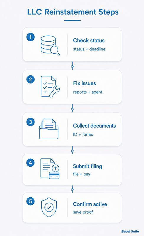LLC reinstatement checklist steps